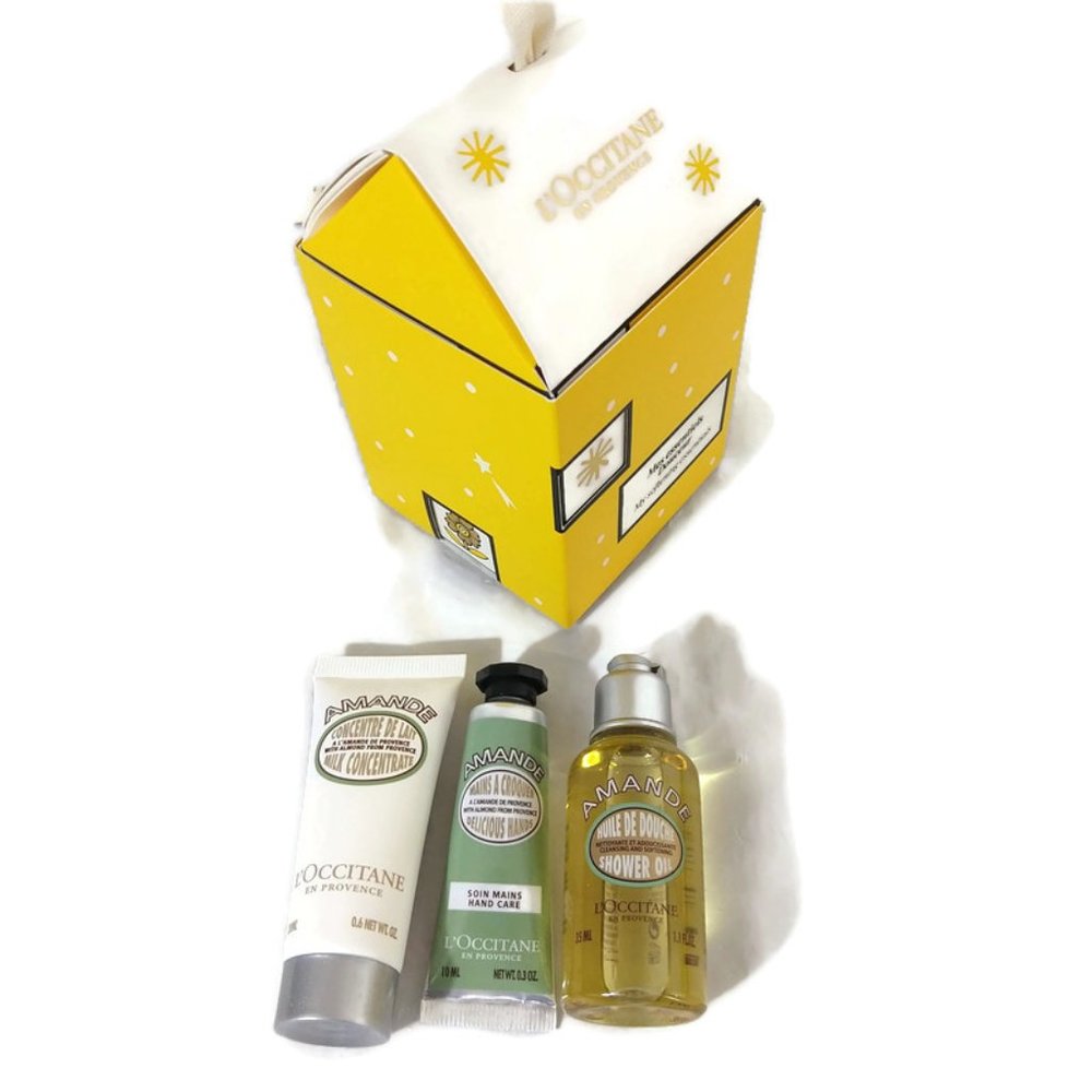 L'occitane Almond Shower Oil ,Body Milk, Hand cream Set X 3 NIB